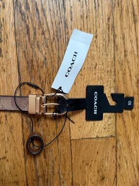 Coach Brown Leather Belt with Gold-Tone Buckle